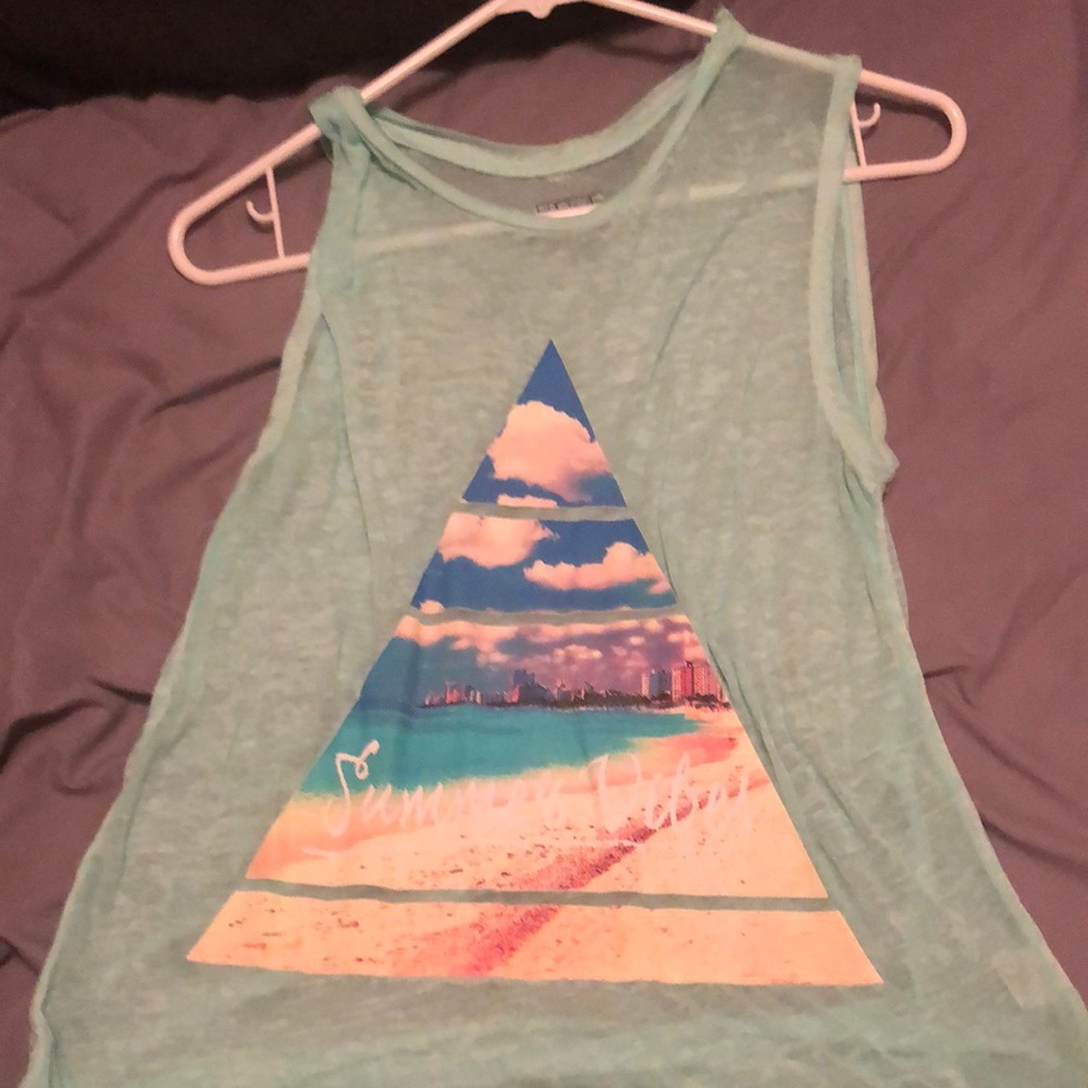 Green see-through Summer Vibes Tank